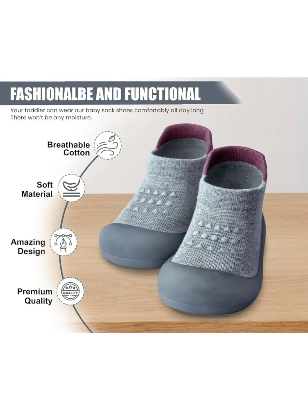 Soft Sole Baby Sock Shoes for Boys & Girls | Non-Slip First Walking Sneakers